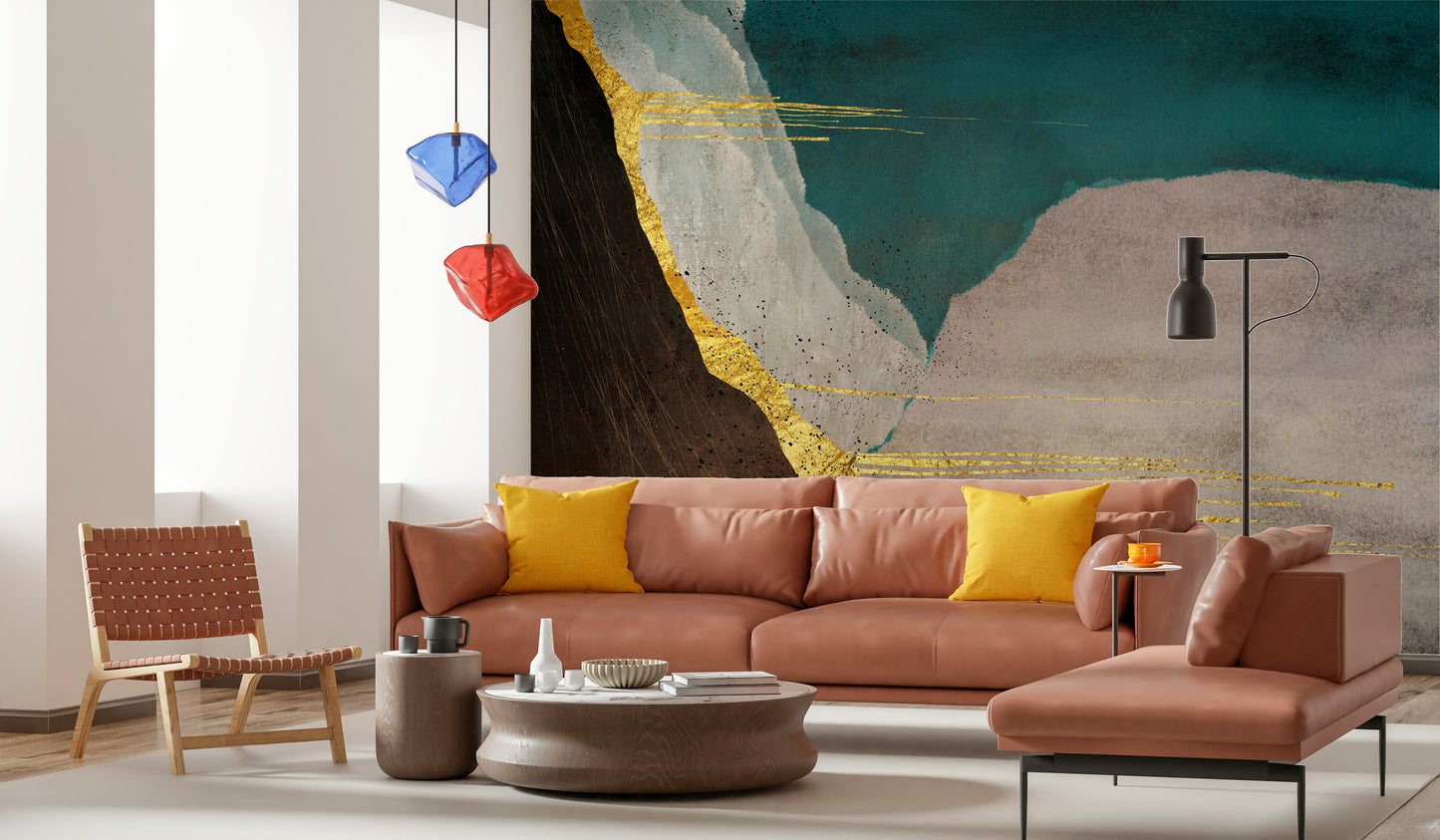The image shows an artistic impression of a serene geometric scene.