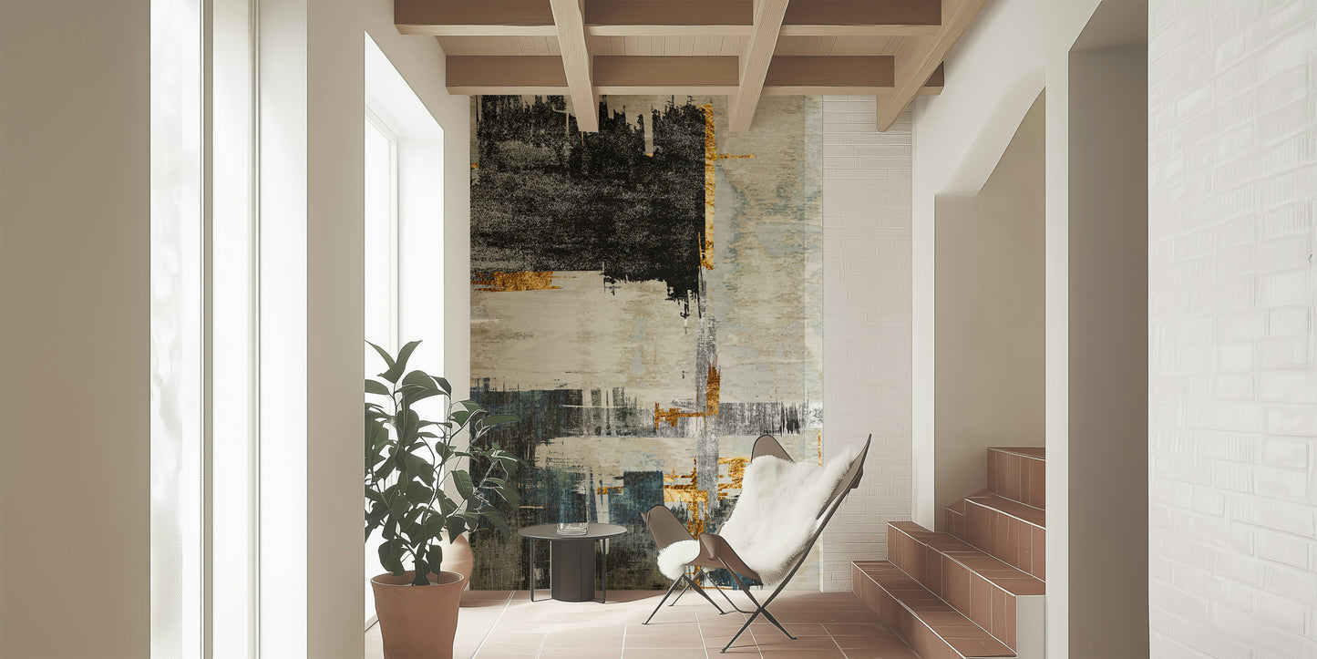 A wall mural of an abstract pattern.