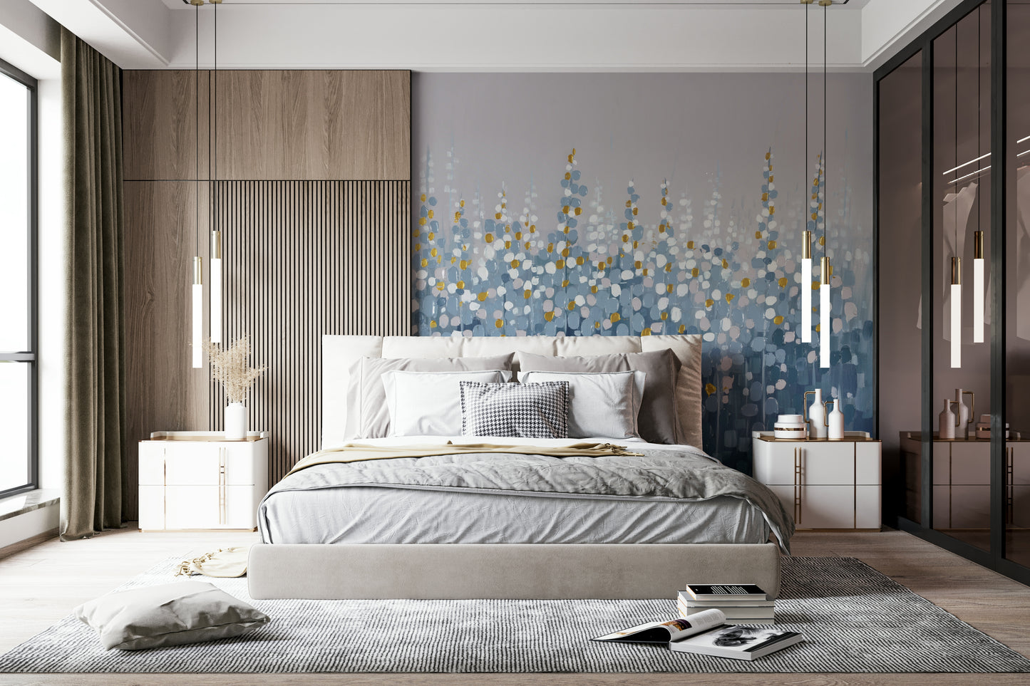 The image shows a repeating pattern of soft, abstract shapes.