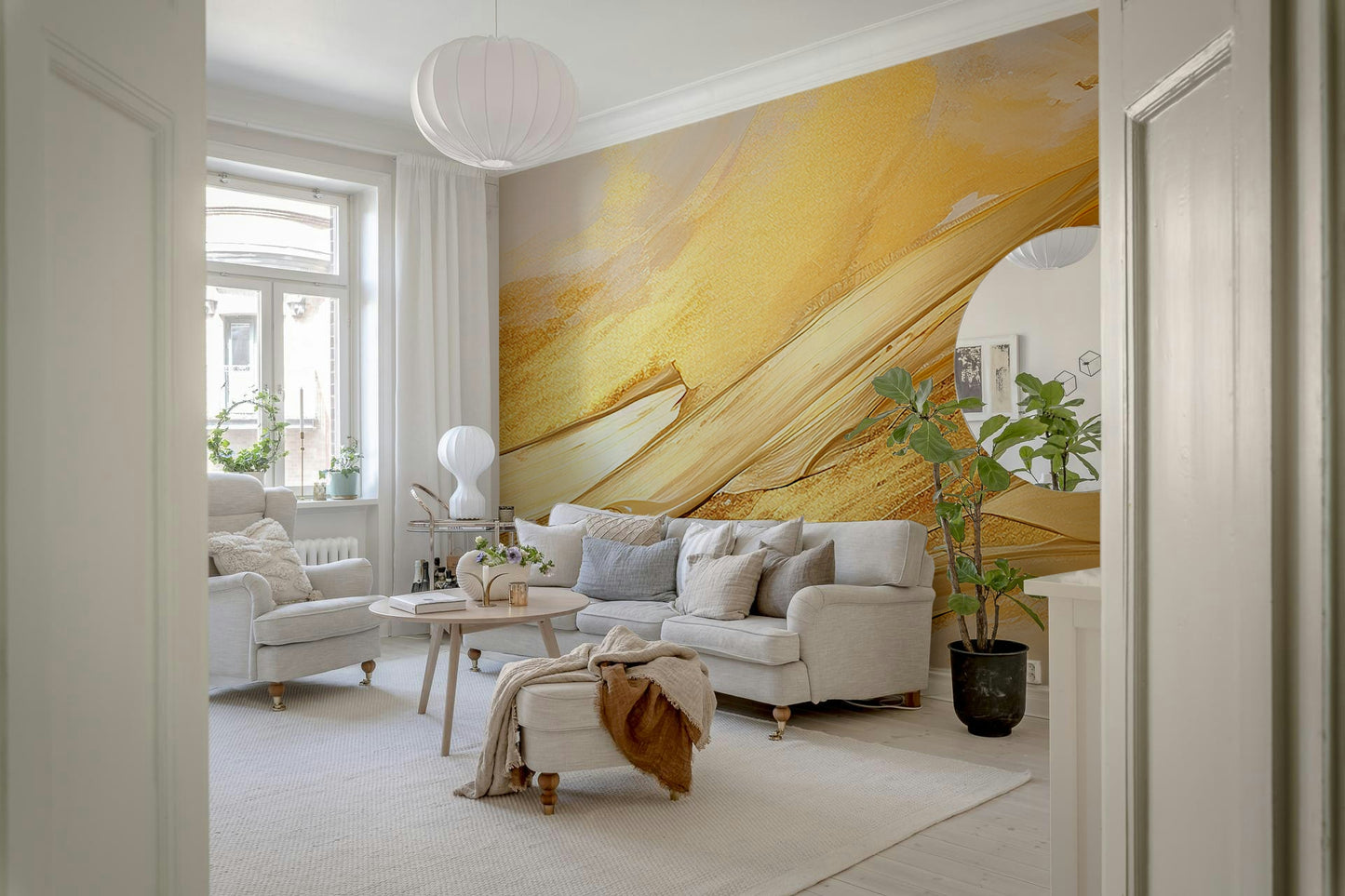 The image shows a serene scene with a horizon line.