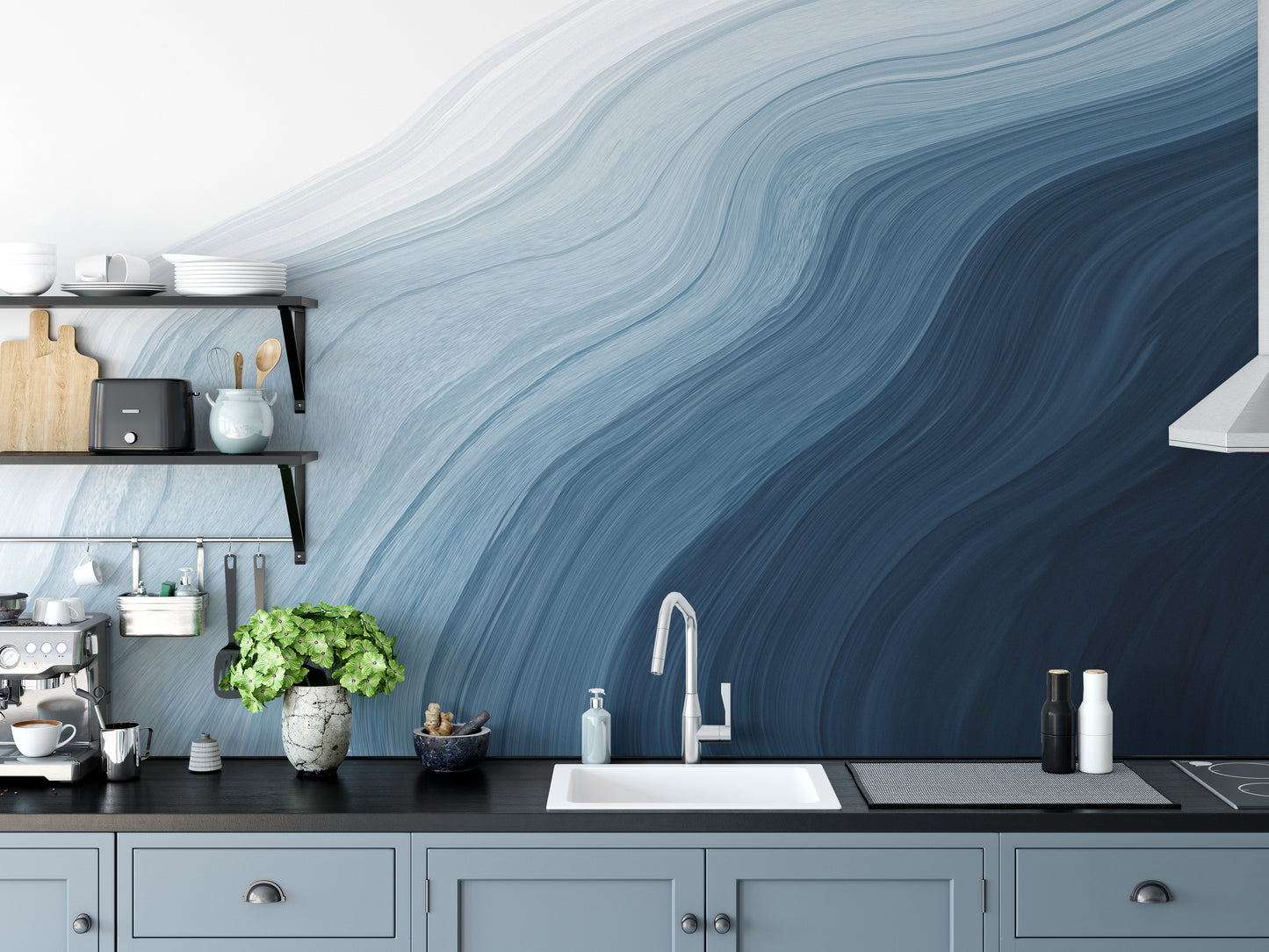 Ocean-inspired mural for tranquil home decor