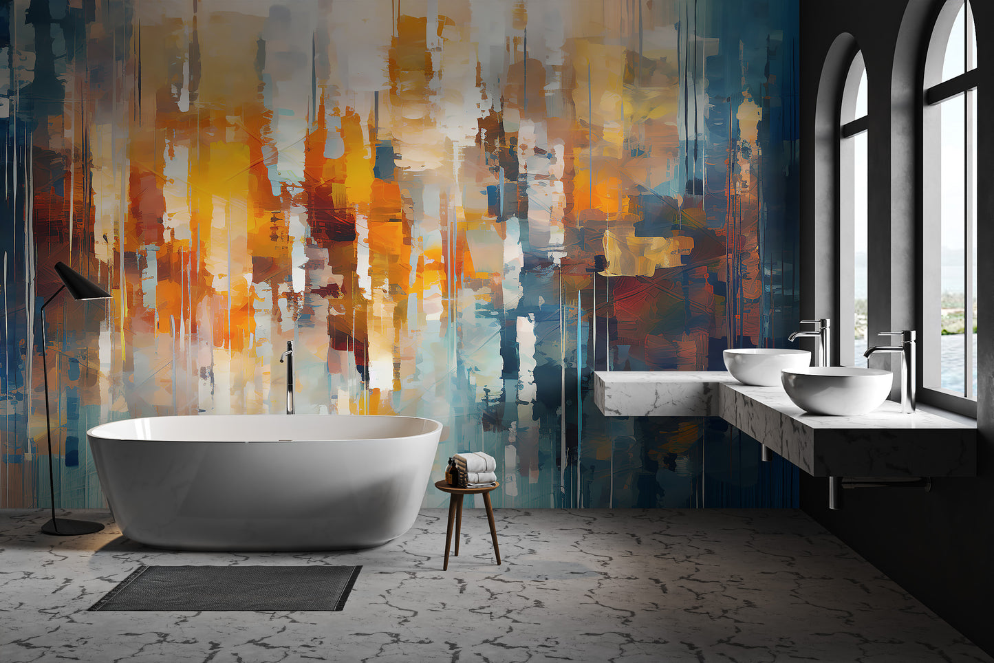 Modern abstract brushstroke wallpaper with fluid textures