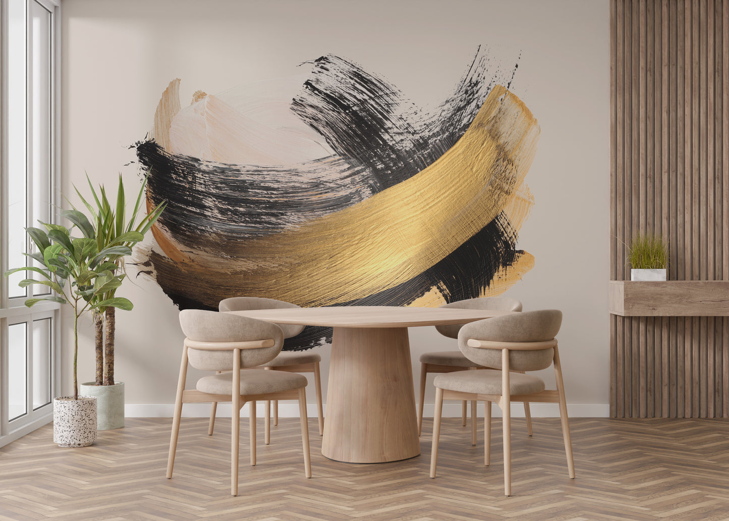 Sophisticated gold arc wall art for homes