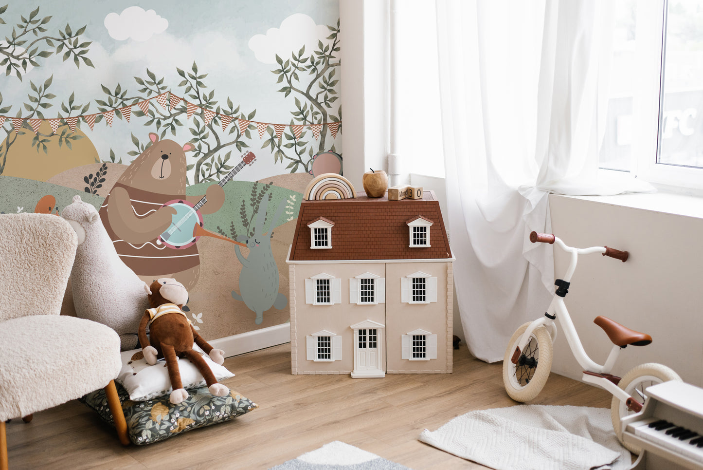 Whimsical Animal Band Wall Mural