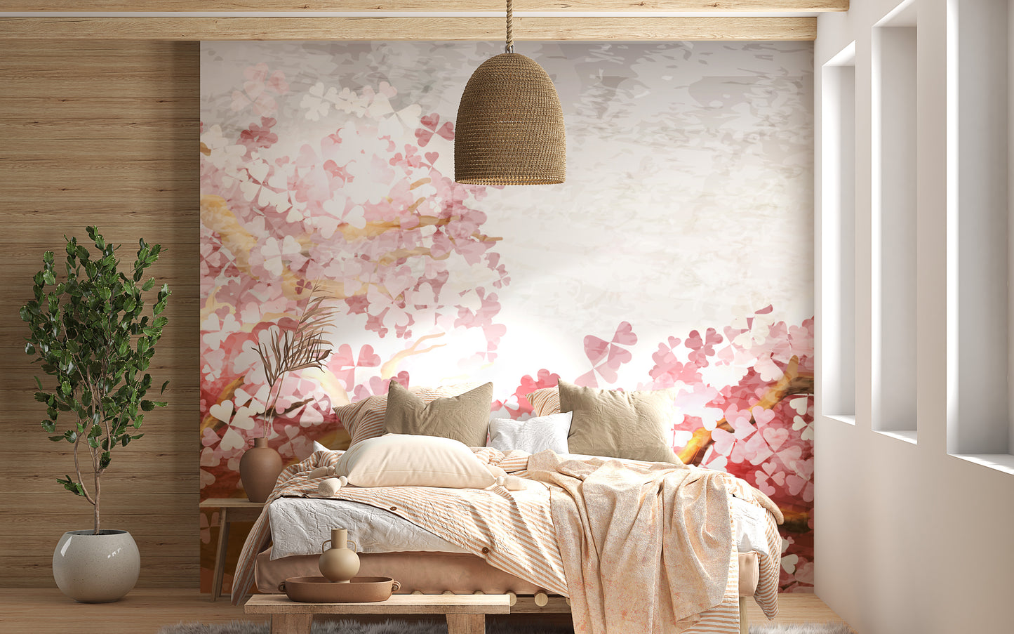 Tranquil blossom branch mural wallpaper