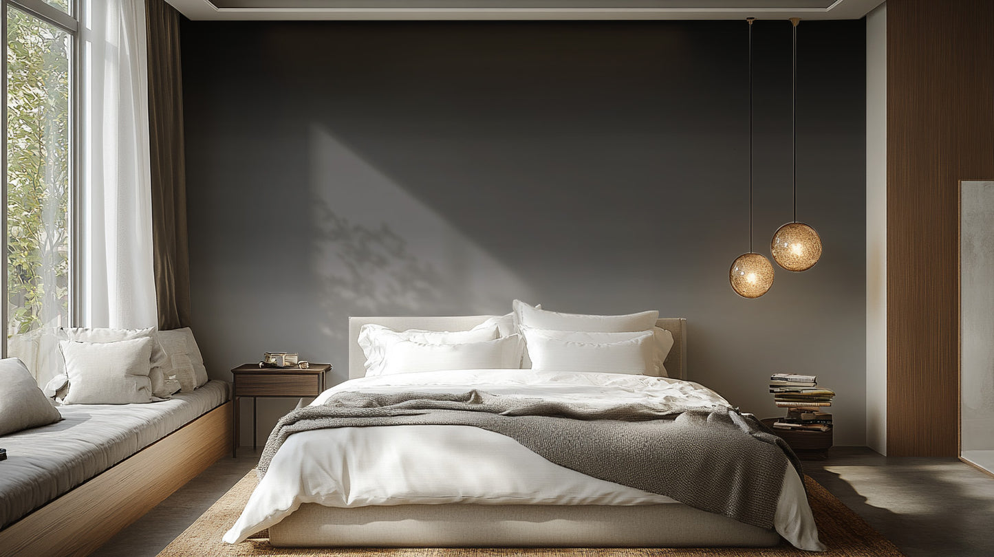Textured ombre mural with deep charcoal color gradients