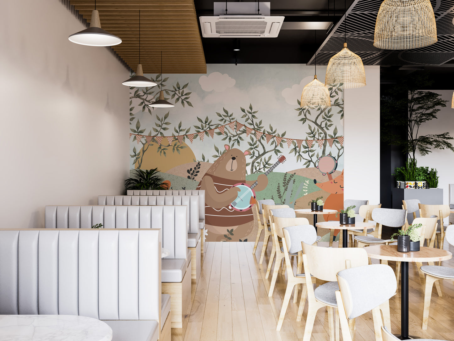 Whimsical Animal Band Wall Mural