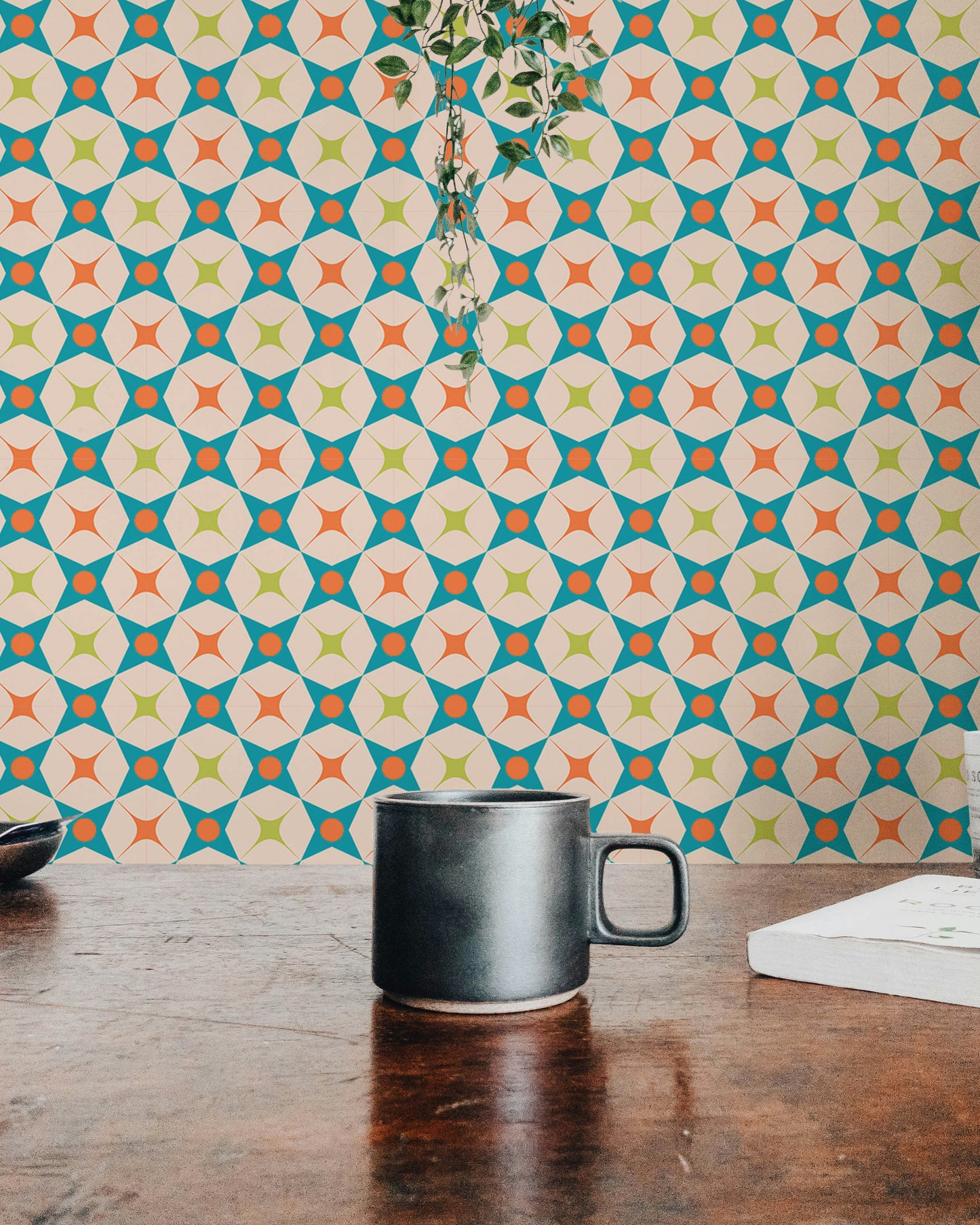 Colorful Star Design Mid Century Retro Vintage Wallpaper
