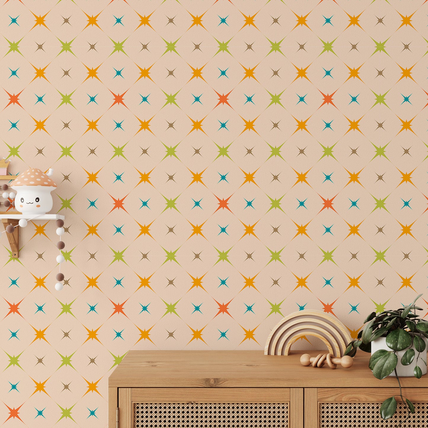 Mid Century Starburst Wall Design Idea