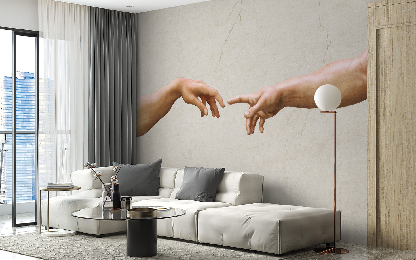 Renaissance Creation of Adam mural decor