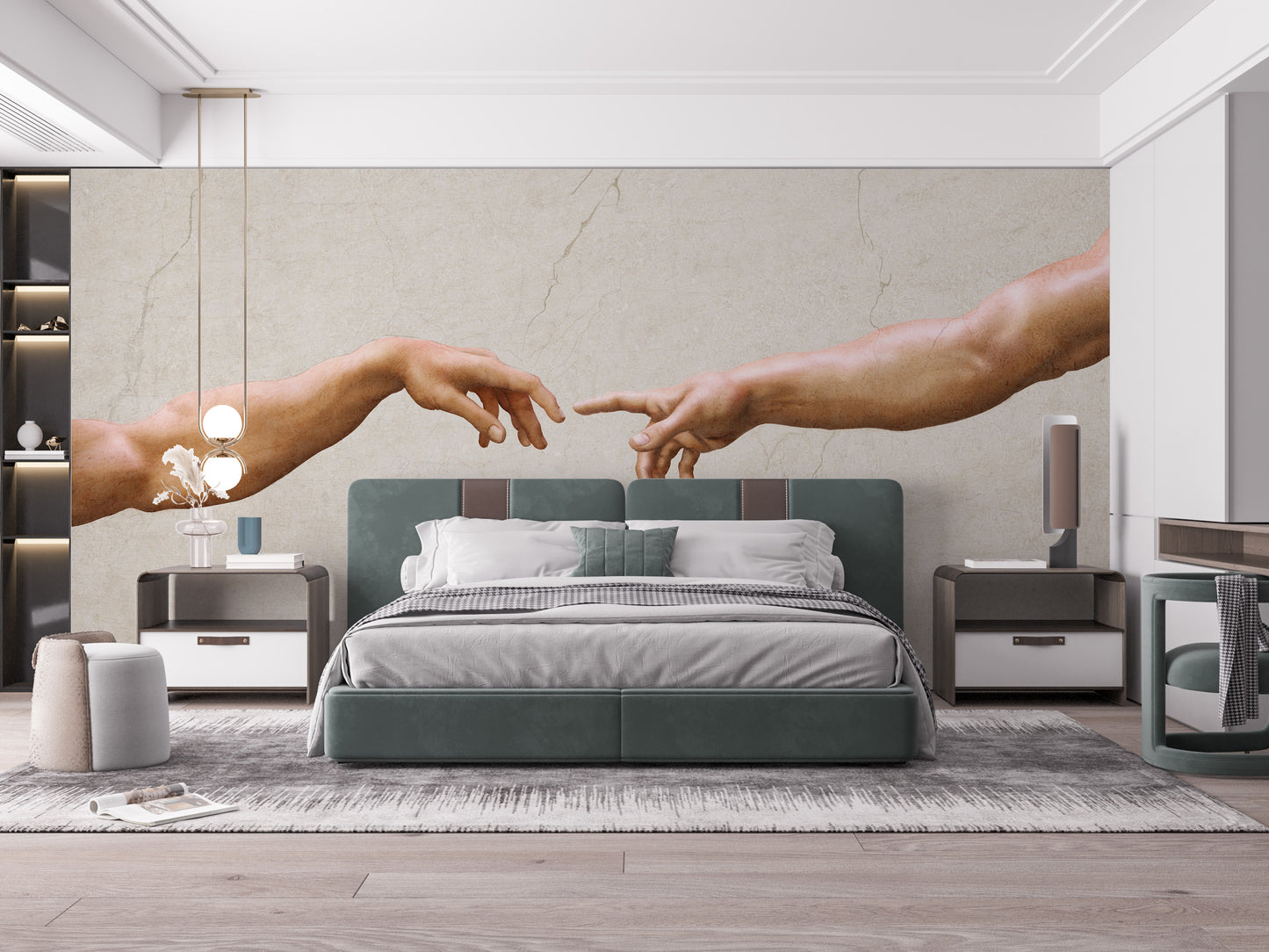 Creation of Adam mural for classic interiors