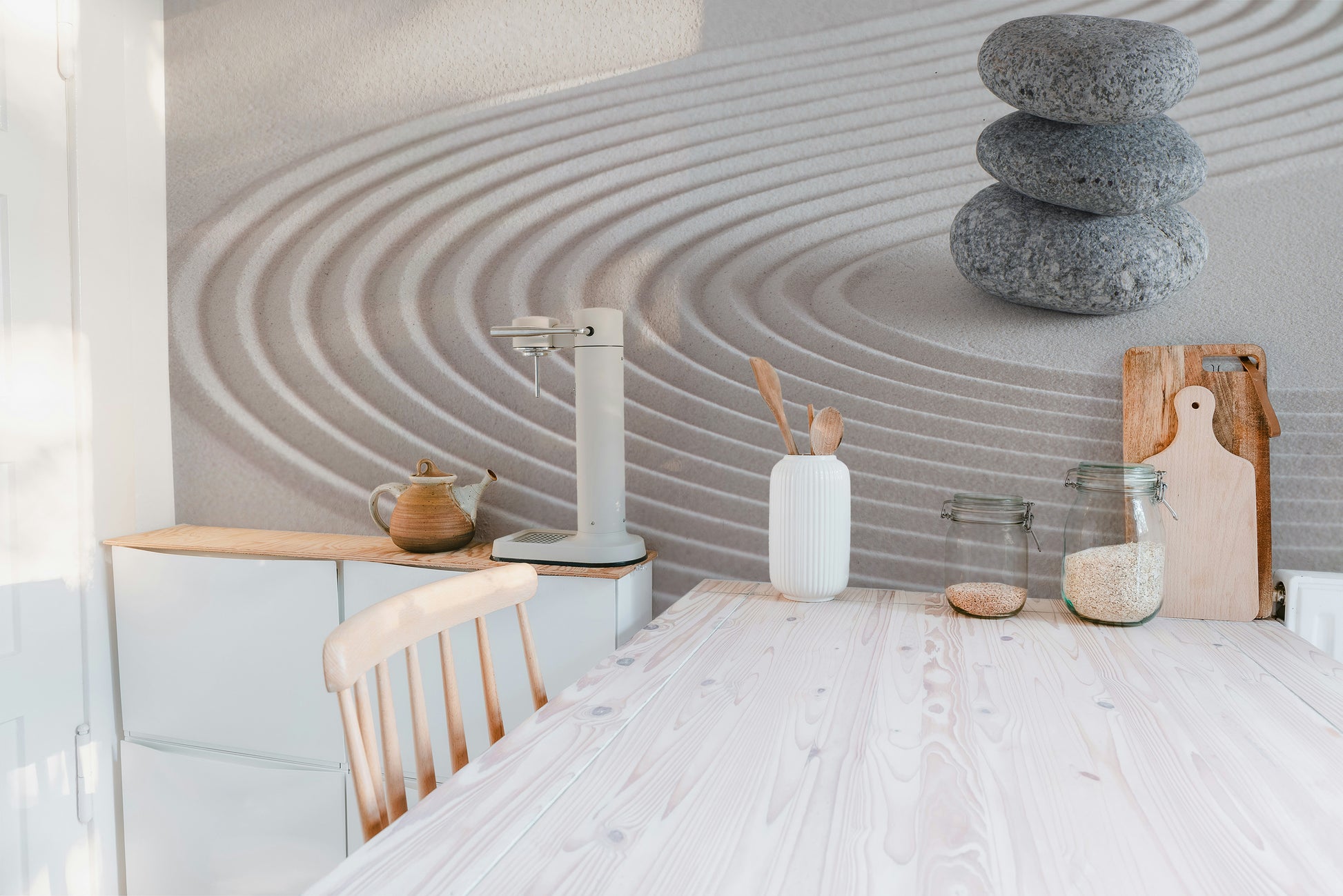 Tranquil Zen garden mural for calm spaces