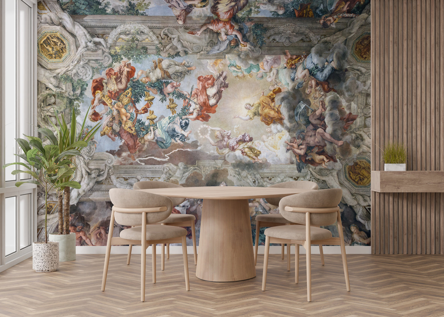 Elegant Baroque heaven wall mural for homes