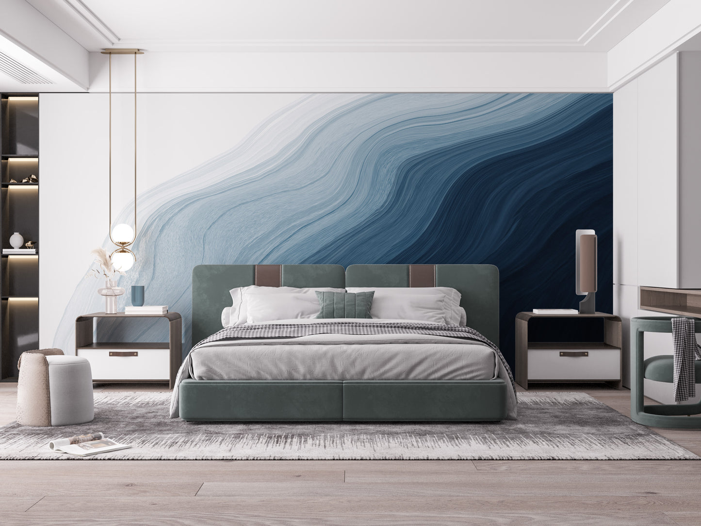 Calming ocean whispers mural for interiors