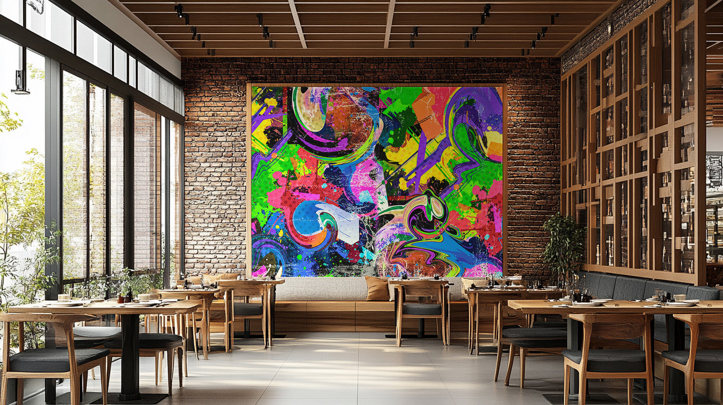 Dynamic urban melody wall mural for homes