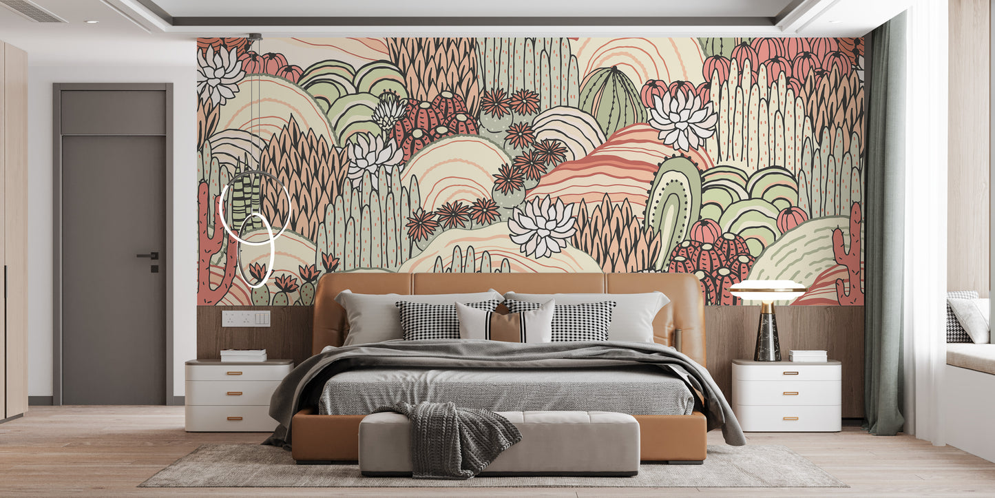 Tropical mural lush greenery wallpaper