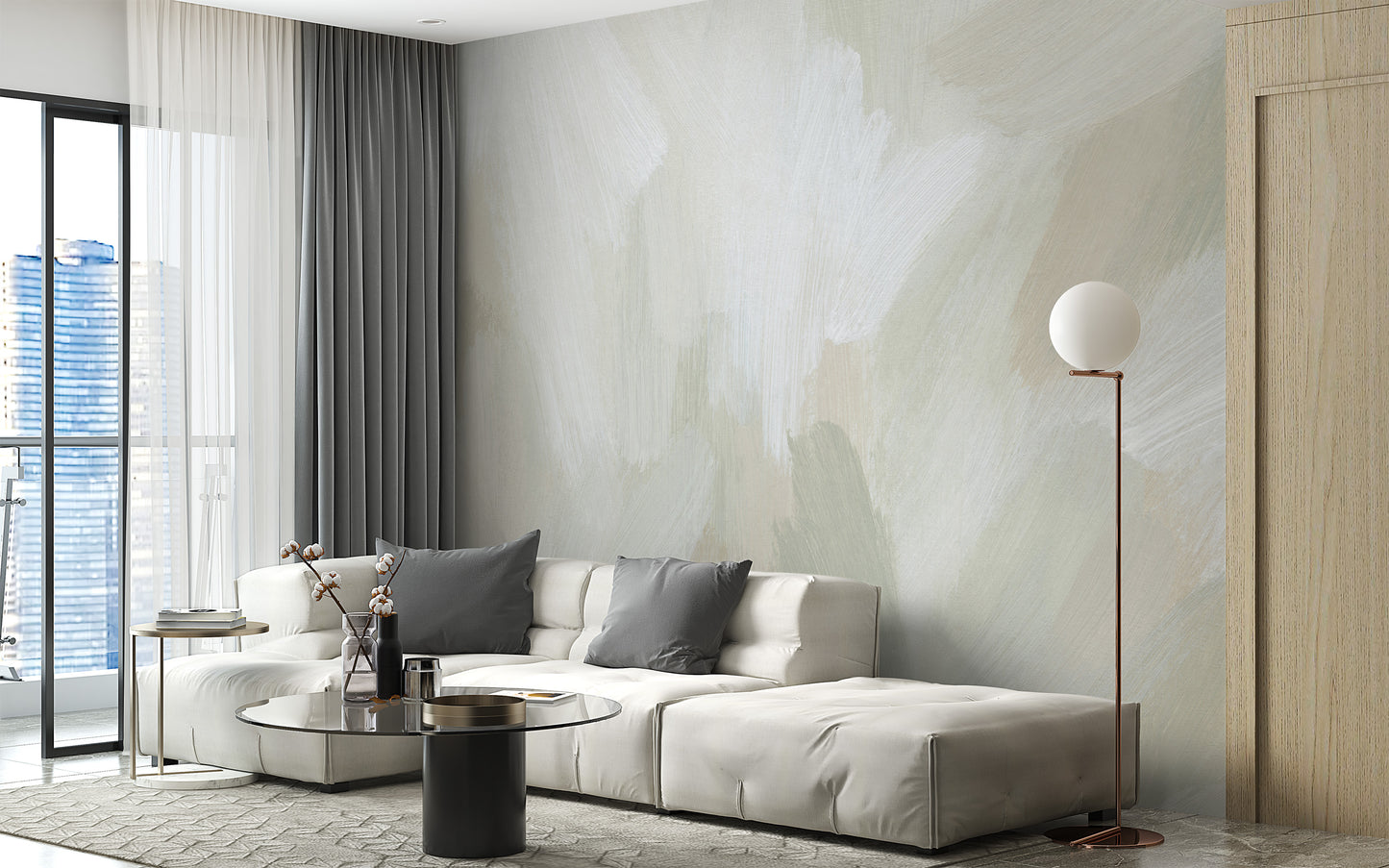 Soothing pastel earth tones mural for homes