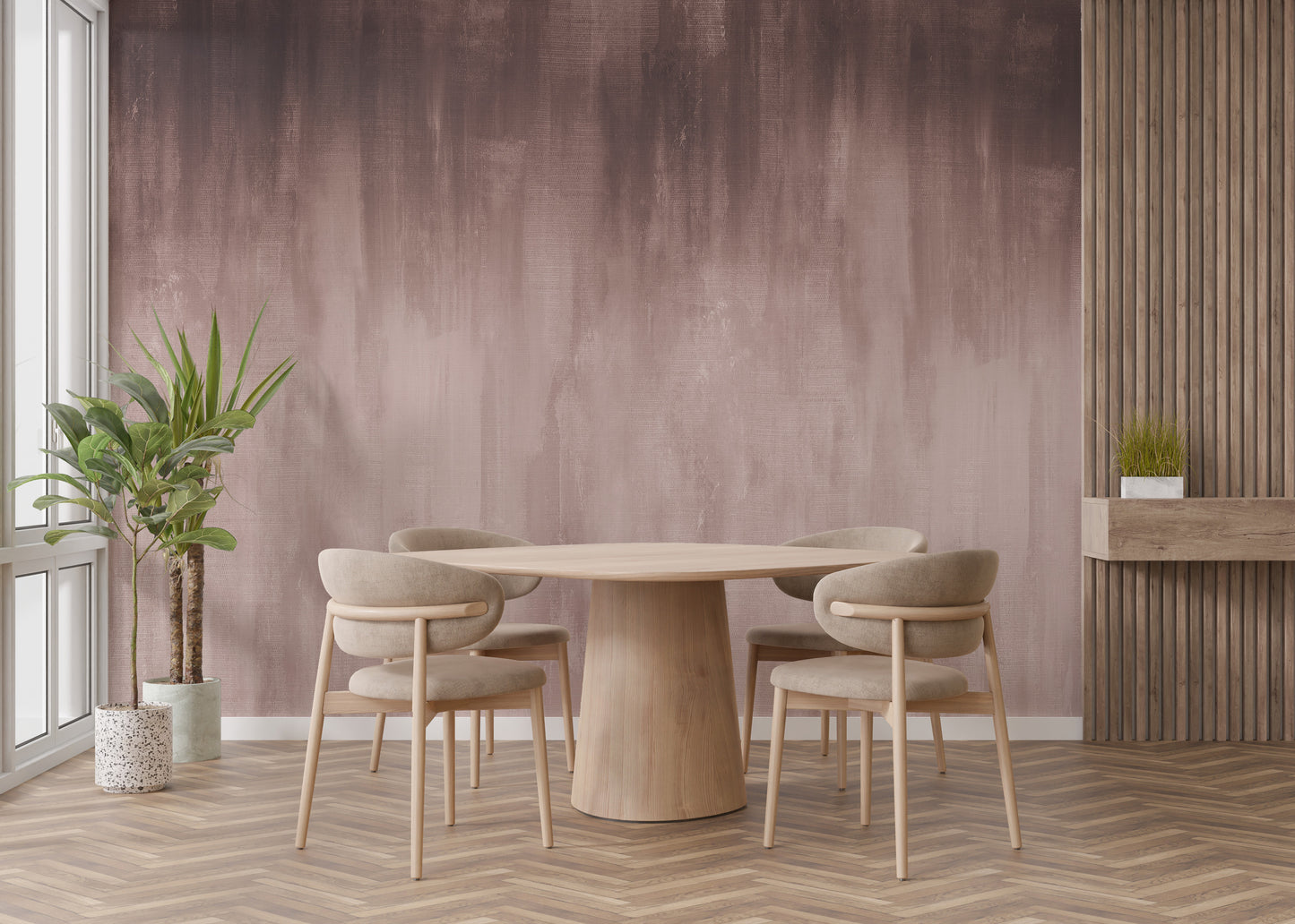 Subtle brown ombre mural for calming and warm decor