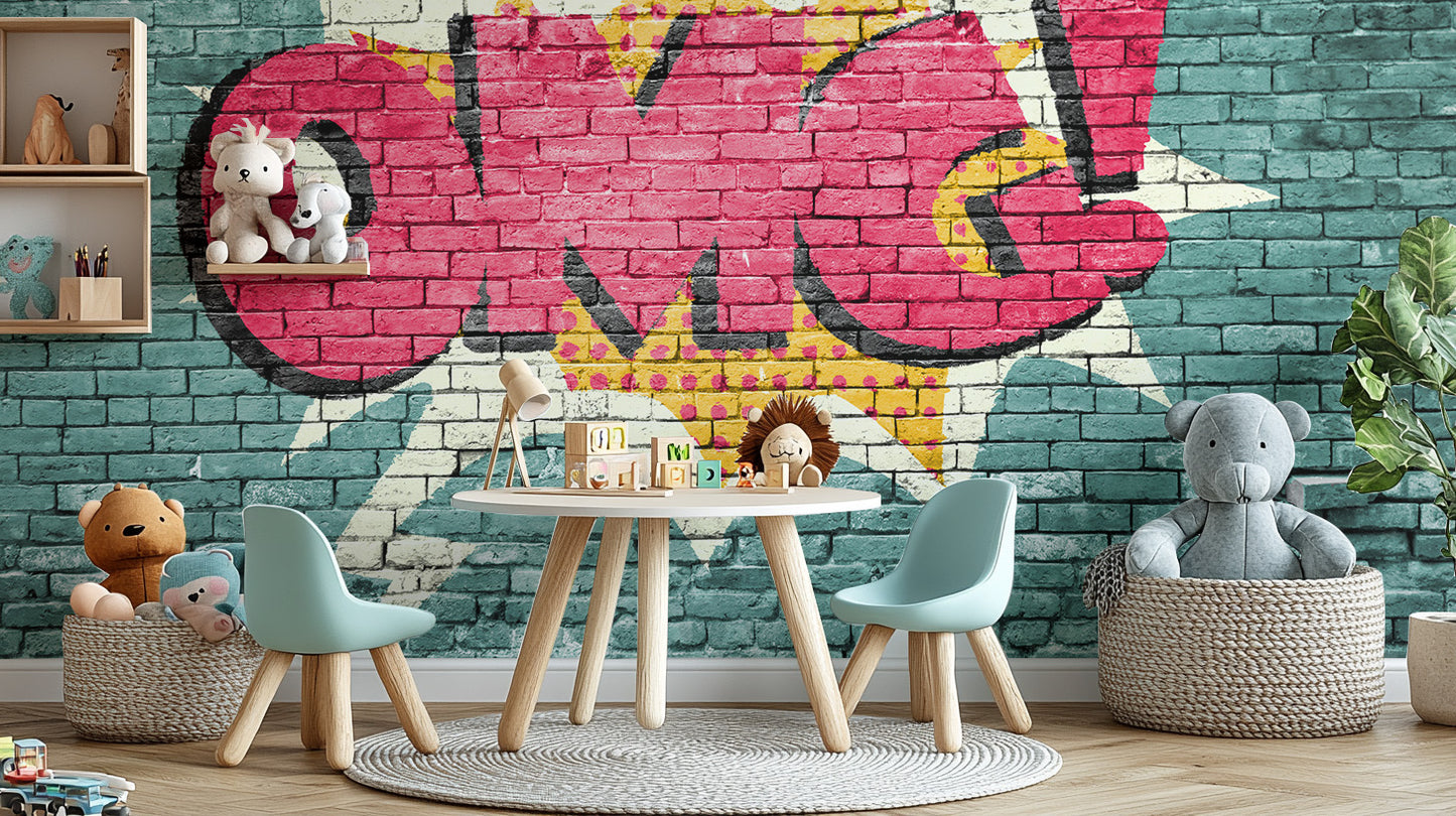 Bright OMG graffiti wall design for bold spaces