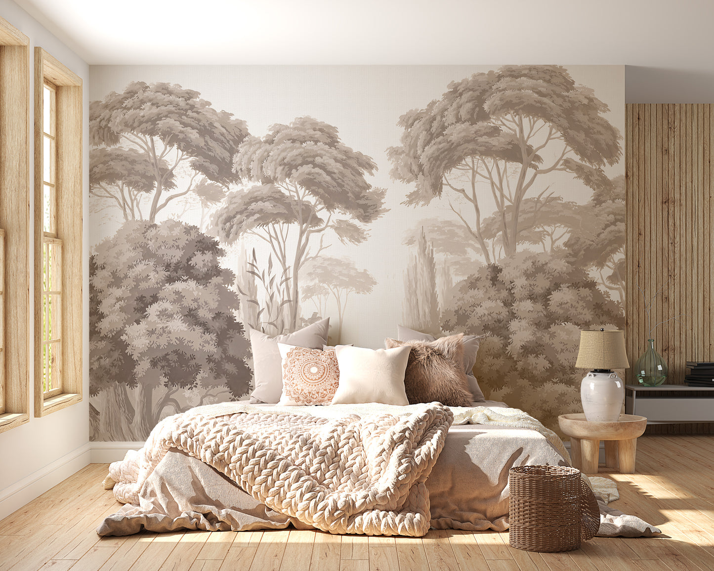 Antique forest mural for classic interiors