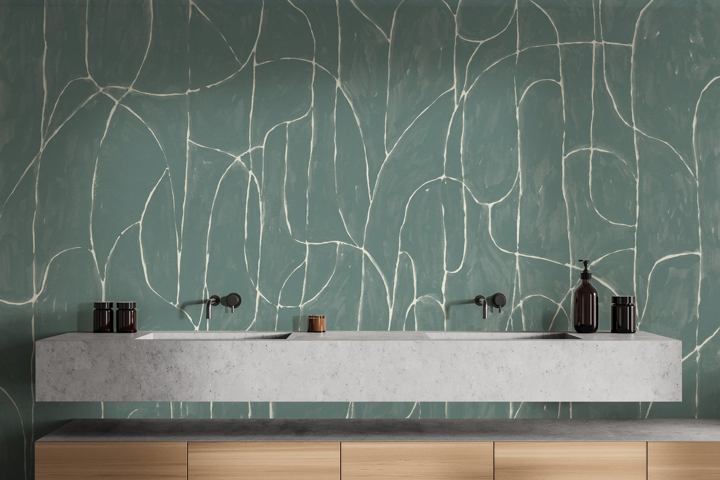 Elegant jade blue beach wallpaper for nature-inspired rooms