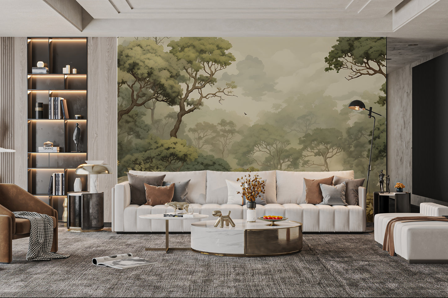 Calming Zen-inspired forest wall art