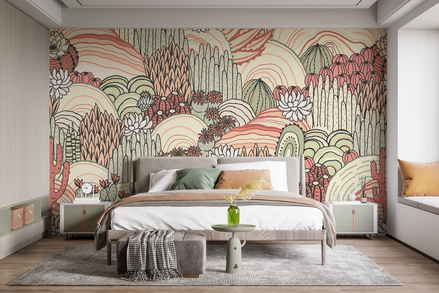 Lush tropical wallpaper mural foliage