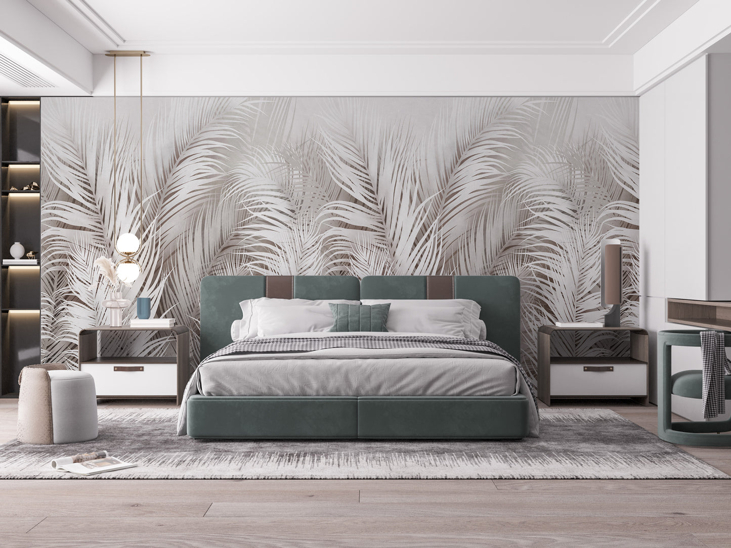Nature-inspired botanical palm wallpaper art.