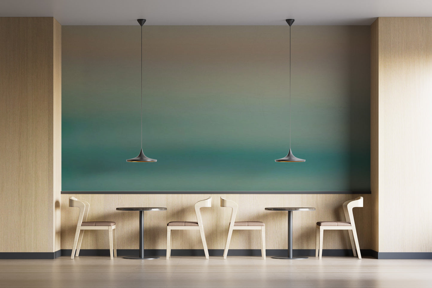 Dreamy green ombre wallpaper with oceanic tones for walls