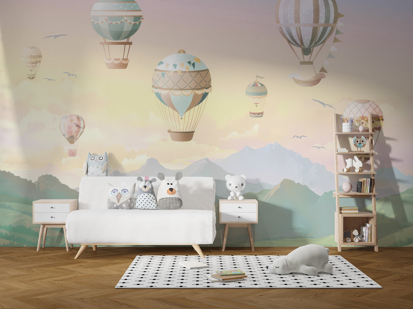 Sky Balloon Journey Wallpaper Mural