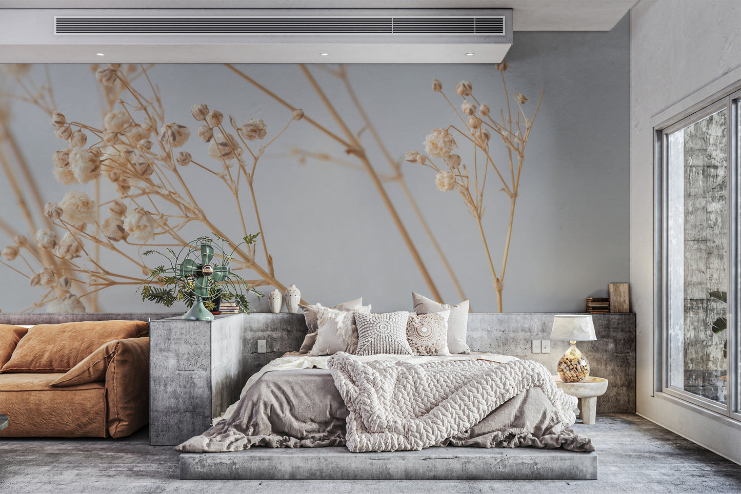 Rustic floral texture in earthy tones
