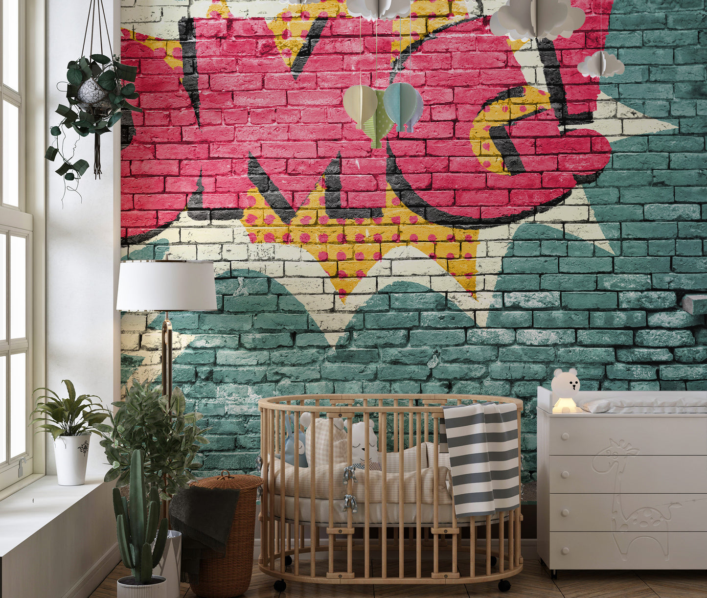 Creative OMG graffiti mural with vibrant colors