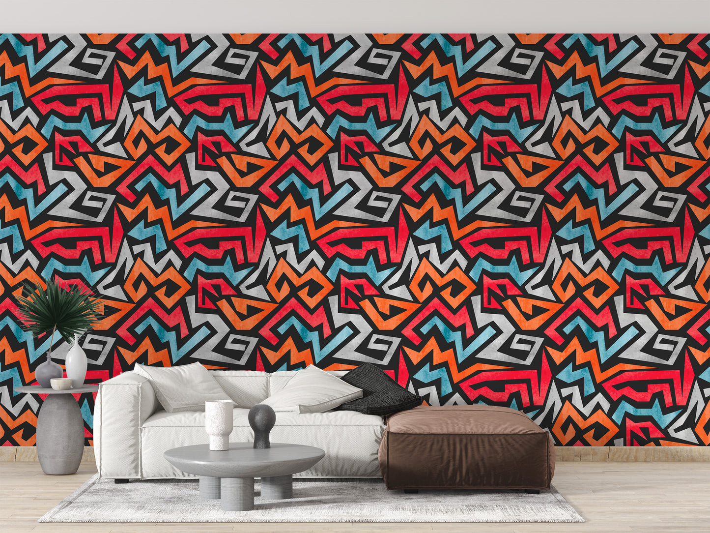 Bold Graffiti Vector Pattern Wall Mural