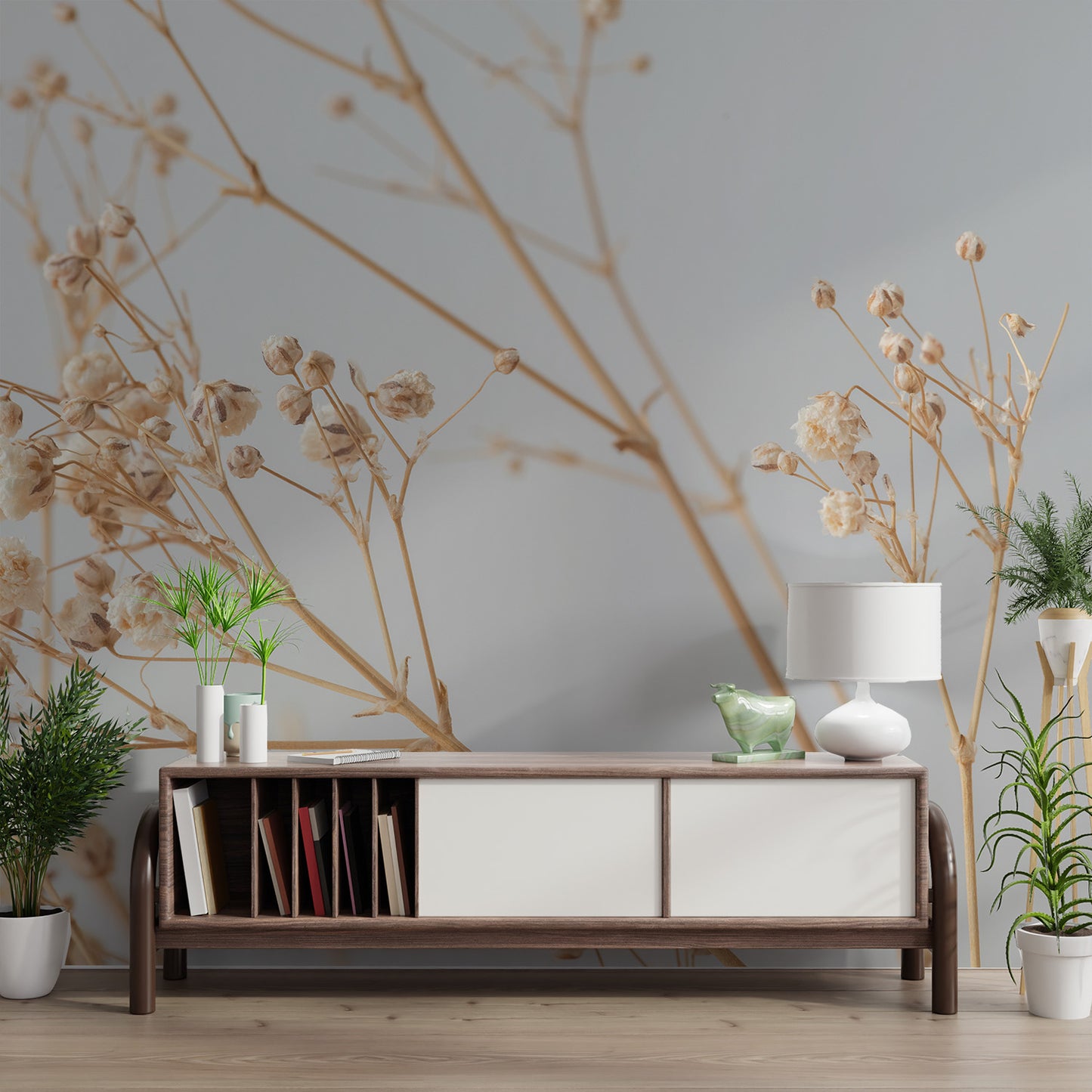 Vintage botanical wallpaper for warm spaces