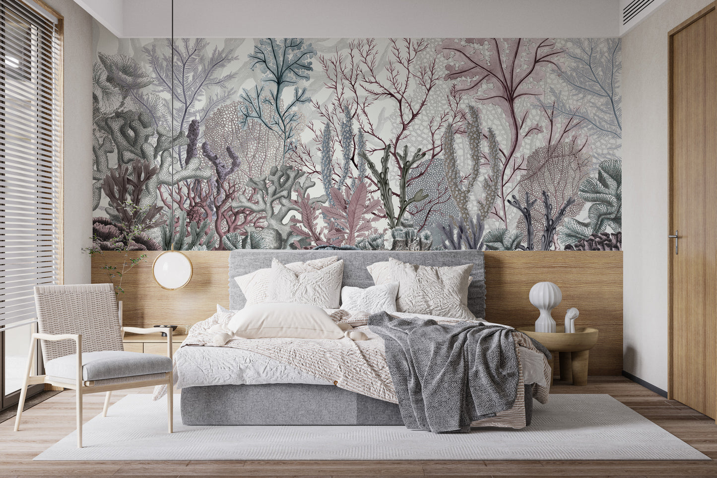 Seabed tapestry mural featuring aquatic elegance.