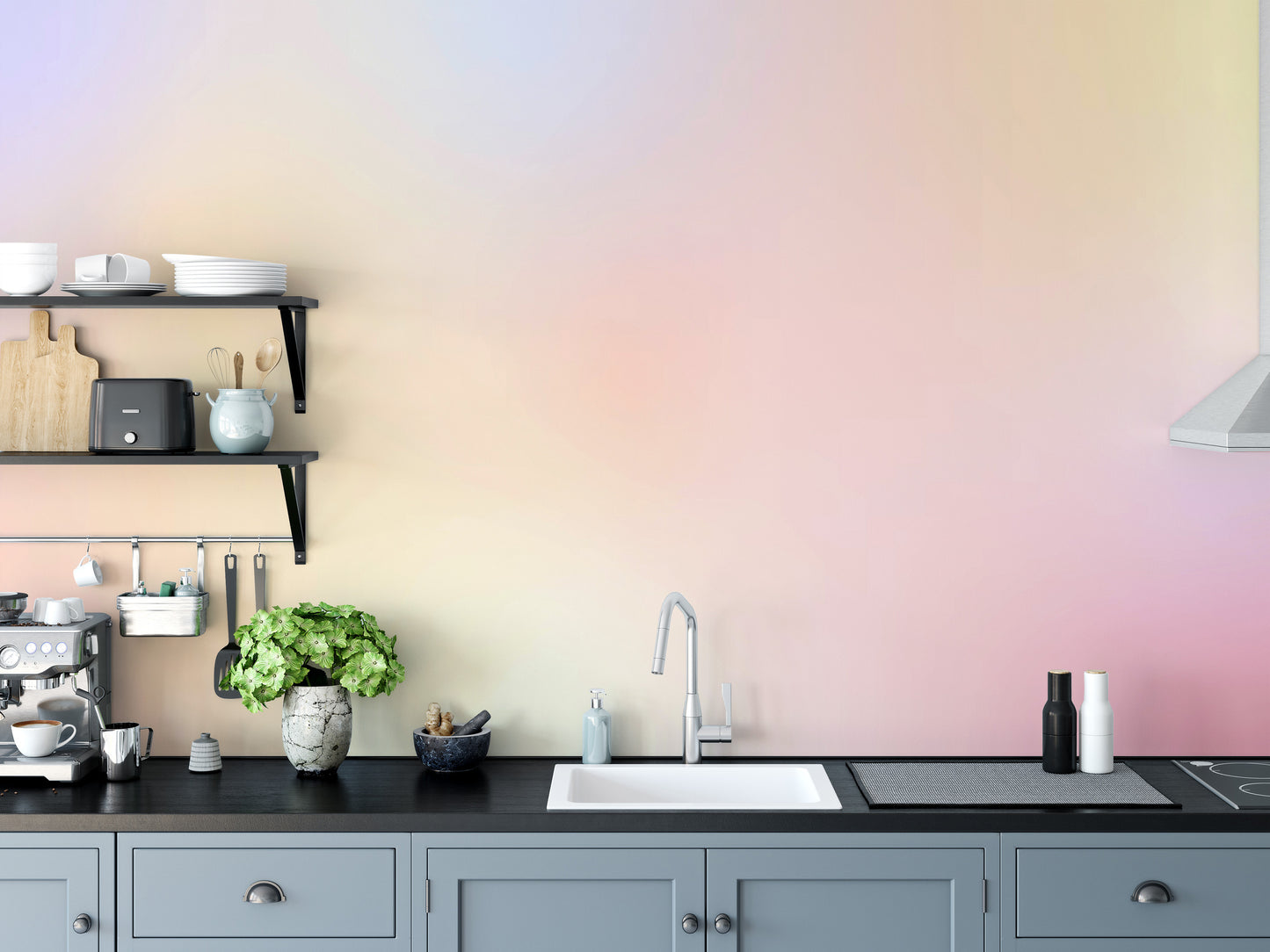 Elegant ombre delight mural for a tranquil room