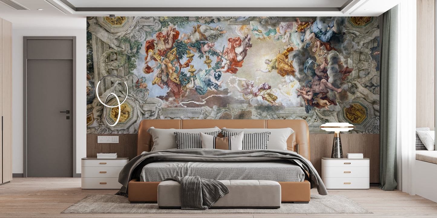 Baroque heaven mural for elegant decor