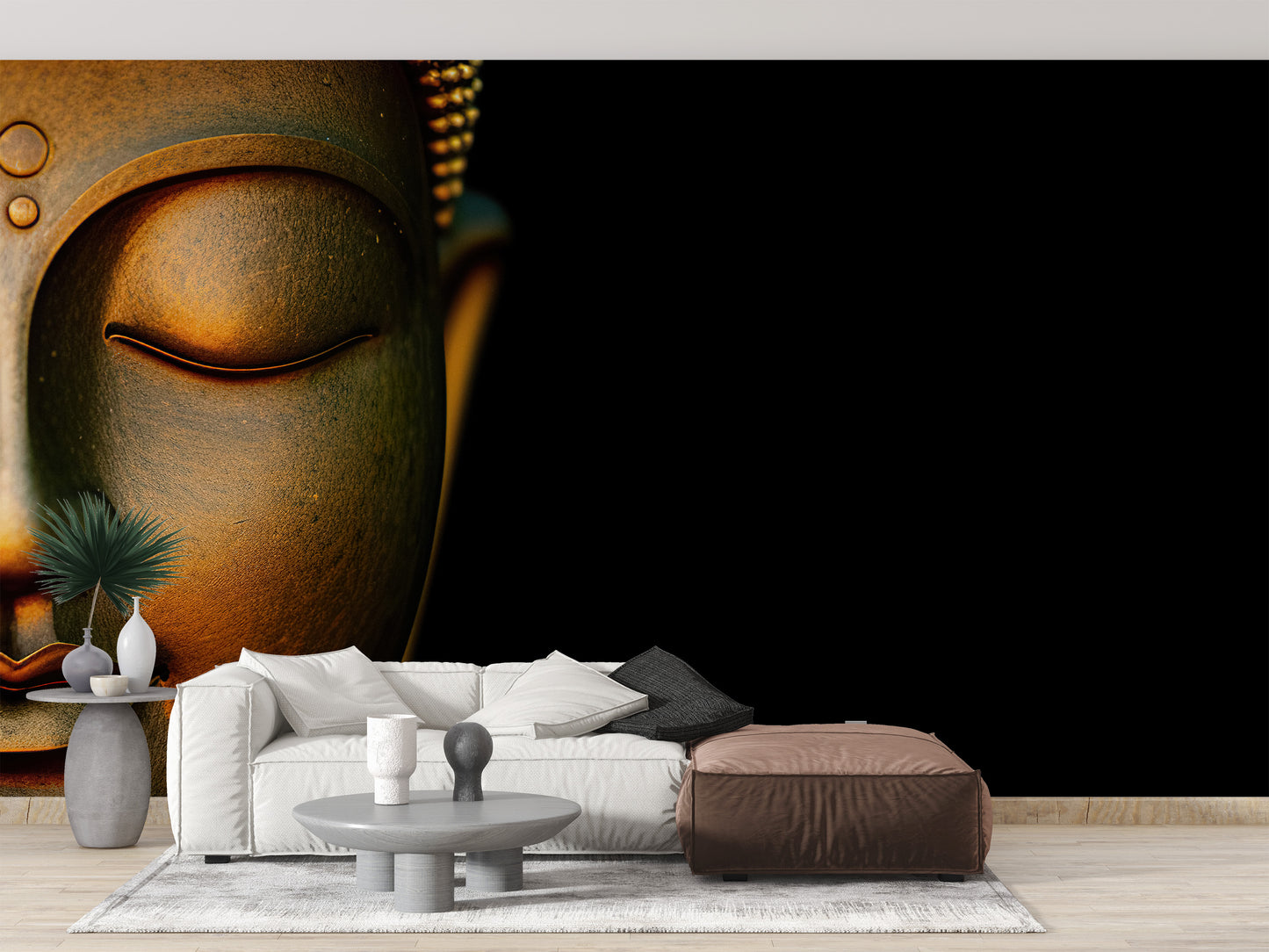 Artistic meditation wall mural for zen spaces