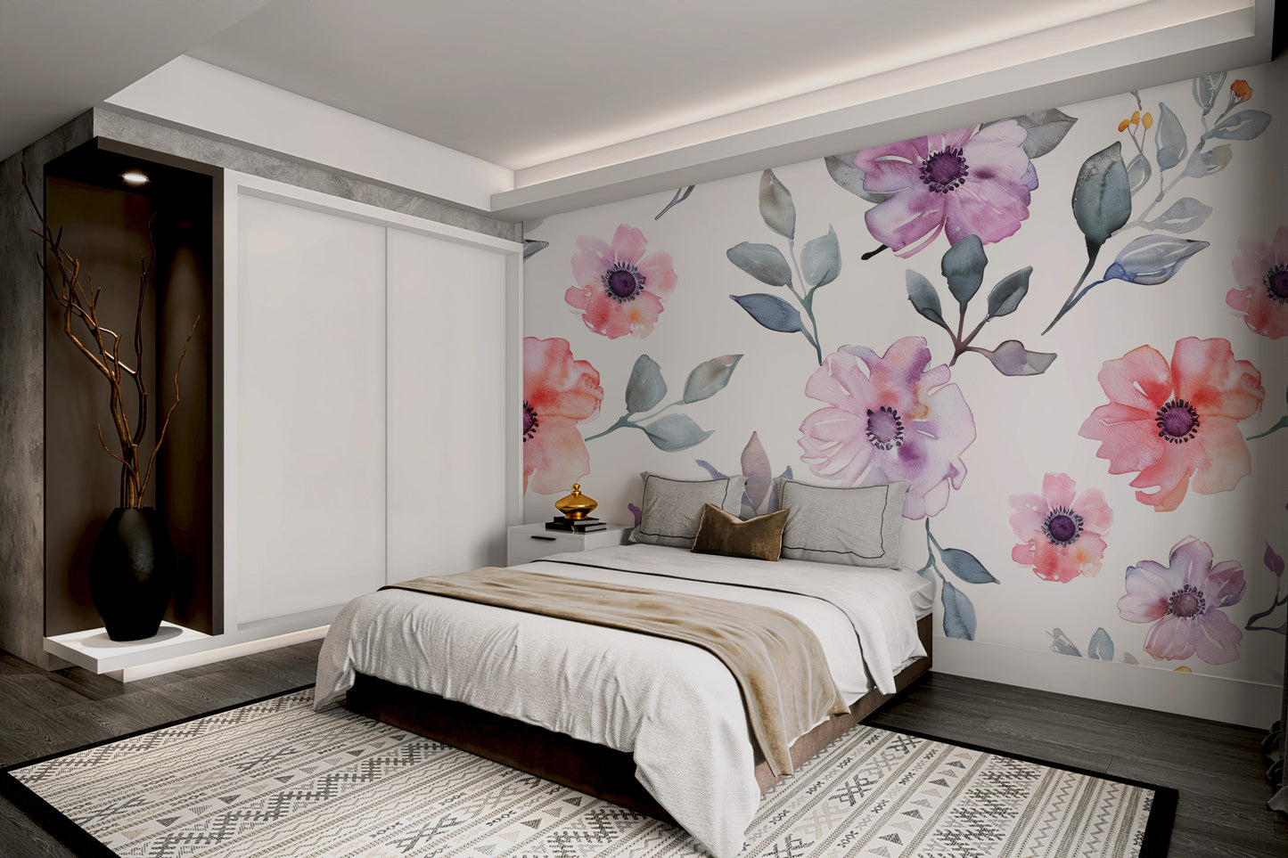 Hand-painted pastel blooms pattern