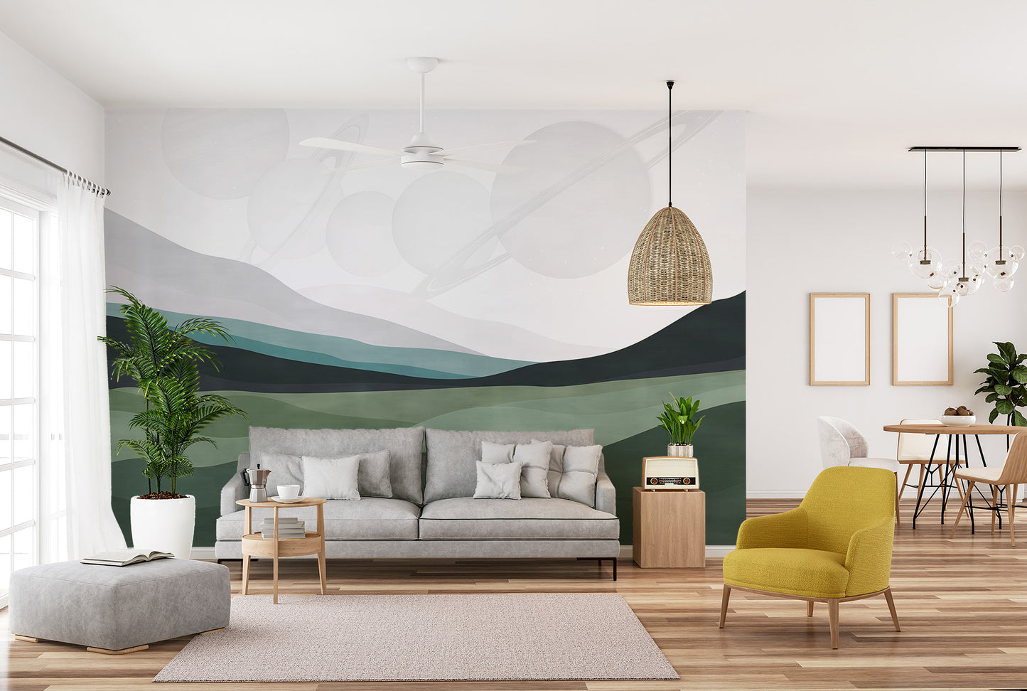 Majestic Saturn Mountain View Mural