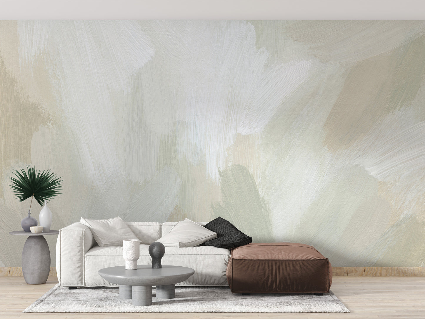 Pastel earth tones mural for serene decor