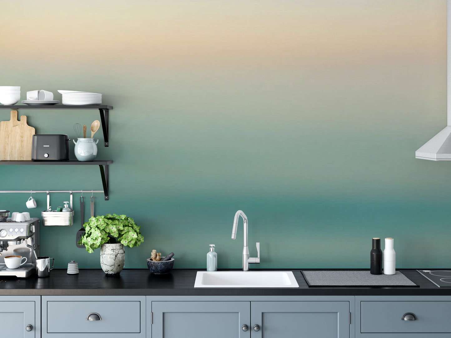 Refreshing ocean green gradient wallpaper for natural decor