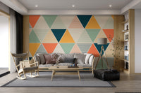 Scandinavian style geometric wallpaper for interiors