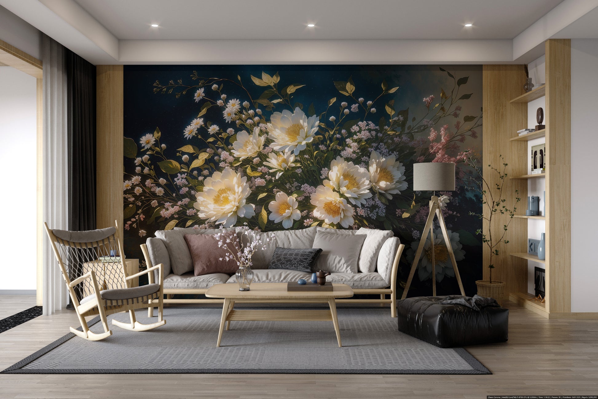 Classic oil painting flower wallpaper