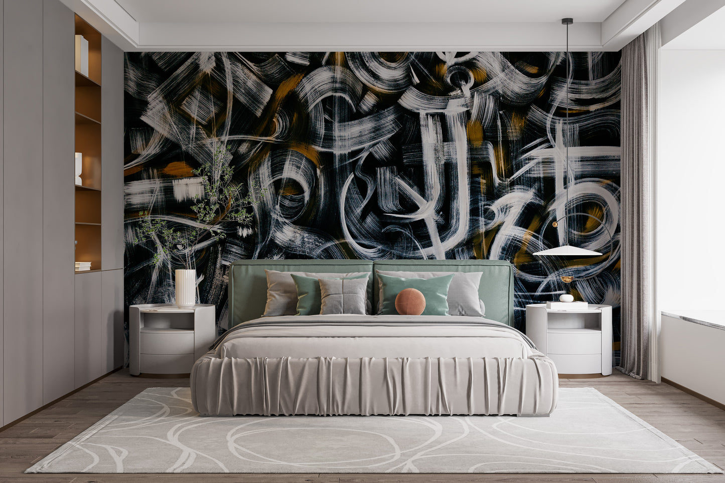 Expressive Brushstroke Wall Art Design