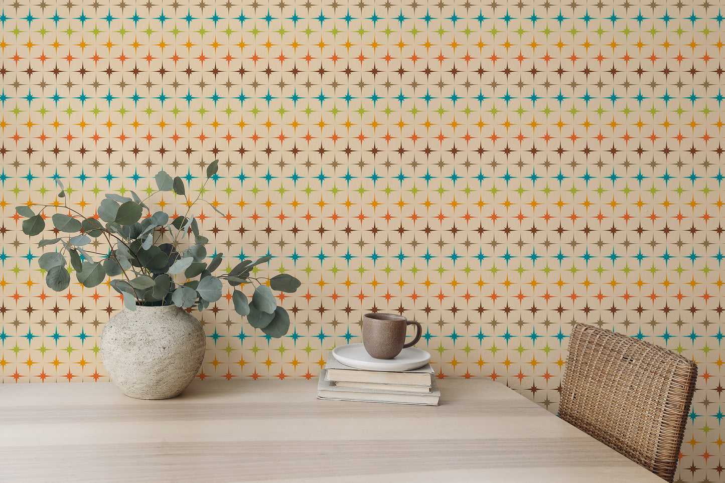 Colorful Modern Atomic Retro Wallpaper For Walls
