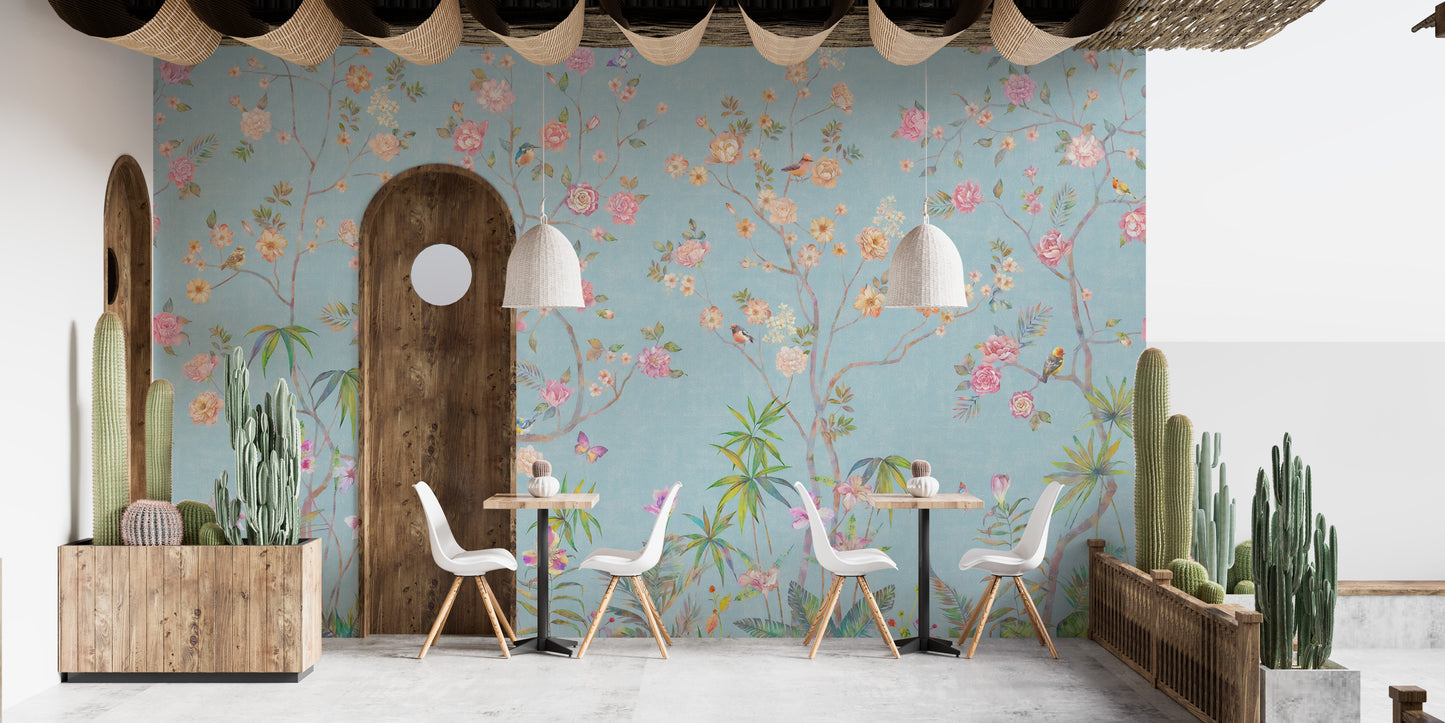 Blue chinoiserie wall art for refined style