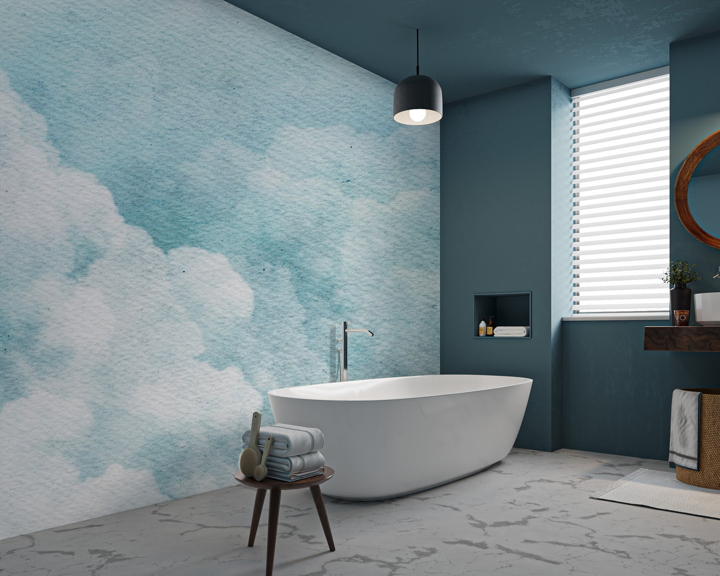 Cloud texture wallpaper with a misty effect