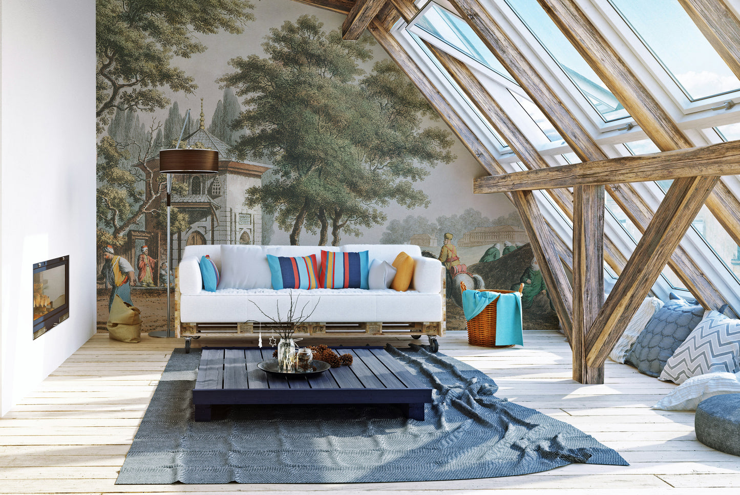 Old Vintage Village life Murals Wallpaper for Walls