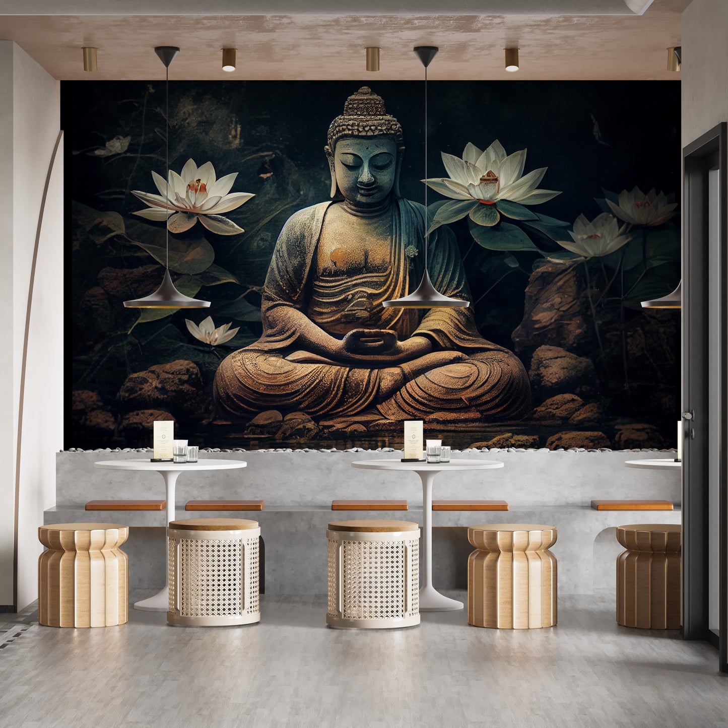 Serene Buddha lotus wallpaper for walls